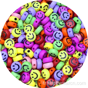 5.5*10 mm Sarı Smiley Yüz Gülümseme Perler Boncuklar